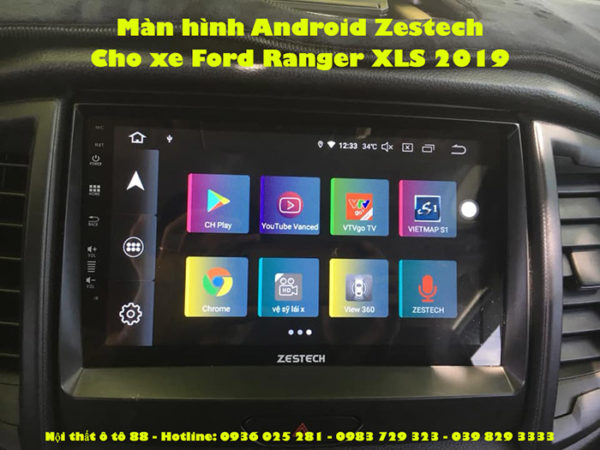 Man hinh Android Zestech cho xe Ford Ranger XLS 2019